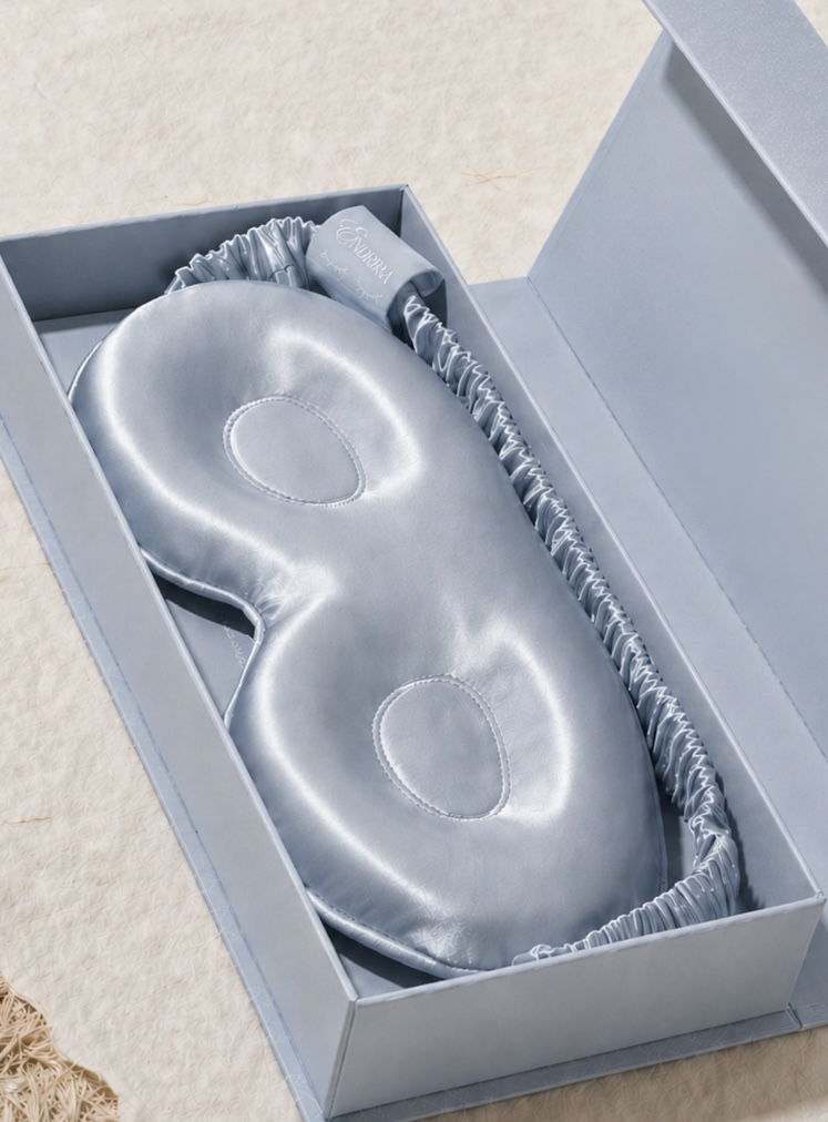 The ENDRRA box and silk mask, gently lit